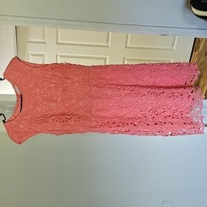 New York & Company Coral Lace Dress